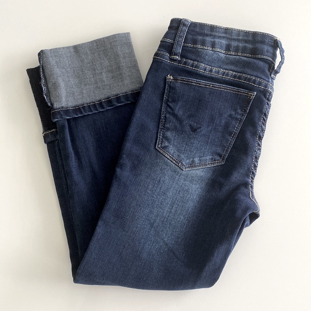 Hudson Jeans Girls Skinny Crop Roll Cuff Ripped Stretchy New